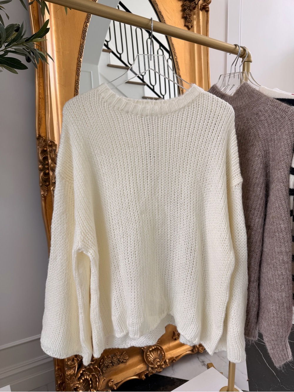 Everyday Crewneck Sweater in Cream - Women's Cozy Knit